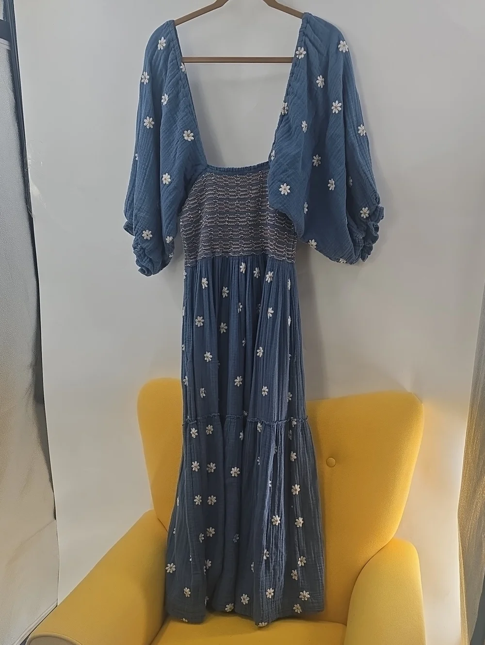 Free People blue smocked